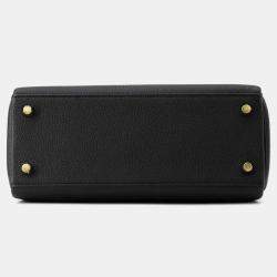 Hermes Kelly Retourne 25 Black Togo Leather Top Handle Bag