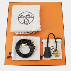 Hermes Kelly Retourne 25 Black Togo Leather Top Handle Bag