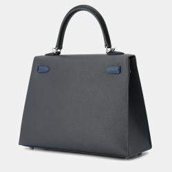 Hermès Ardoise/Black/ Epsom Kelly Sellier 25