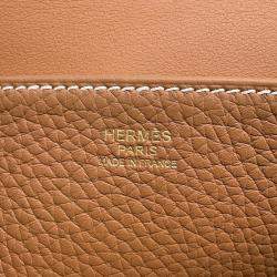 Hermes Gold Taurillon Clemence Size 25 Halzan Bag