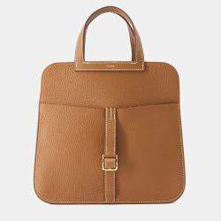 Hermes Gold Taurillon Clemence Size 25 Halzan Bag