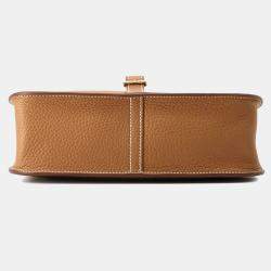Hermes Gold Taurillon Clemence Size 25 Halzan Bag