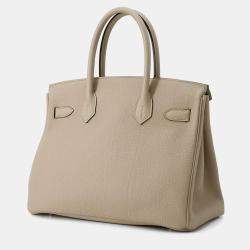 Hermes Gris Tourterelle Togo Leather Birkin 30