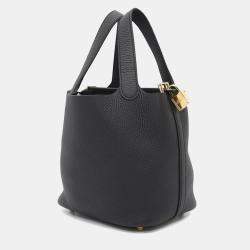HERMES Black Taurillon Clemence Picotin Lock 18