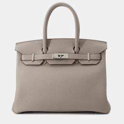 Hermes Gris Asphalt Togo Leather Birkin Size 30