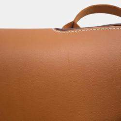 Hermes Gold Toile Chevrons Leather Valparaiso PM