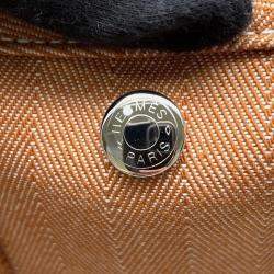 Hermes Gold Toile Chevrons Leather Valparaiso PM