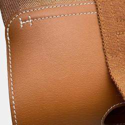Hermes Gold Toile Chevrons Leather Valparaiso PM