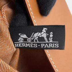 Hermes Gold Toile Chevrons Leather Valparaiso PM