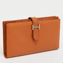 Hermes Moutarde Epsom Leather Bearn Gusset Wallet