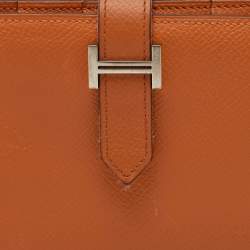 Hermes Moutarde Epsom Leather Bearn Gusset Wallet