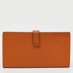 Hermes Moutarde Epsom Leather Bearn Gusset Wallet