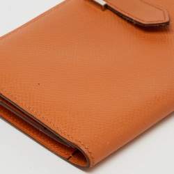 Hermes Moutarde Epsom Leather Bearn Gusset Wallet