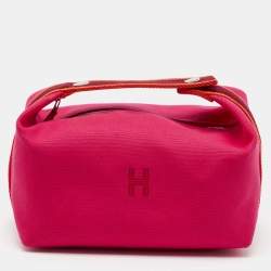 Hermès Hibiscus Toile Large Bride-A-Brac Pouch