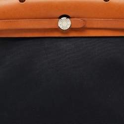 Hermes Black/Natural Toile and Vache Hunter Herbag 31 Bag