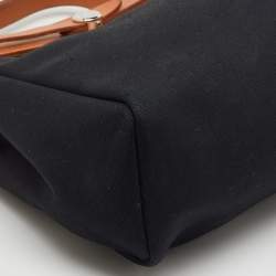 Hermes Black/Natural Toile and Vache Hunter Herbag 31 Bag