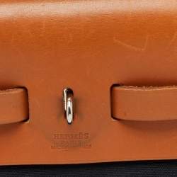 Hermès Black/Natural Toile and Vache Hunter Herbag 31 Bag