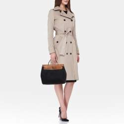 Hermès Black/Natural Toile and Vache Hunter Herbag 31 Bag