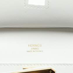 Hermes New White Swift Leather Gold Finish Jypsiere Mini Bag