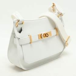 Hermes New White Swift Leather Gold Finish Jypsiere Mini Bag