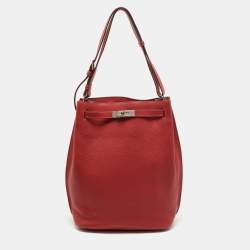 Hermes Rouge Pivoine/Rose Jaipur Taurillon Clemence Leather Palladium Hardware So Kelly 26 Bag