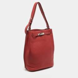 Hermes Rouge Pivoine/Rose Jaipur Taurillon Clemence Leather Palladium Hardware So Kelly 26 Bag