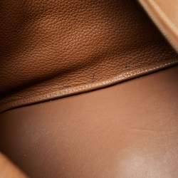 Hermes Gold Taurillon Clemence Leather Palladium Finished Lindy 34 Bag