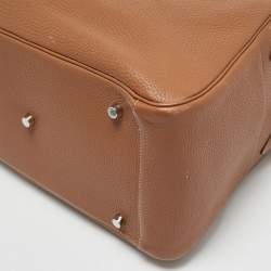 Hermes Gold Taurillon Clemence Leather Palladium Finished Lindy 34 Bag