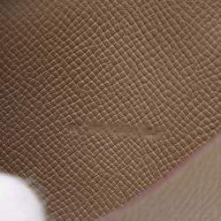 Hermes Bearn Mini Etoupe Grey Epsom Leather Business Card Holder