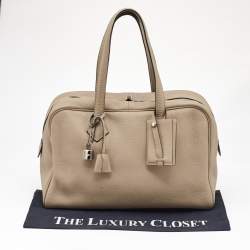Pre Owned Hermès Etoupe Taurillon Clemence Leather Victoria II Fourre Tout 35 Bag