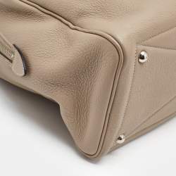 Pre Owned Hermès Etoupe Taurillon Clemence Leather Victoria II Fourre Tout 35 Bag