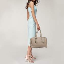 Pre Owned Hermès Etoupe Taurillon Clemence Leather Victoria II Fourre Tout 35 Bag