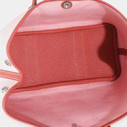 Hermes Rose Sakura Rouge Duchesse Toile Militaire Vache Country Garden Party 30 bag