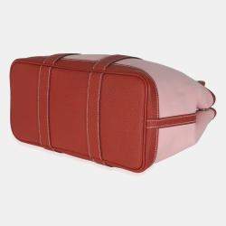Hermes Rose Sakura Rouge Duchesse Toile Militaire Vache Country Garden Party 30 bag