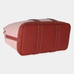 Hermes Rose Sakura Rouge Duchesse Toile Militaire Vache Country Garden Party 30 bag