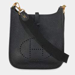 Hermes Mini Evelyne Black Clemence Bag TPM GHW 16