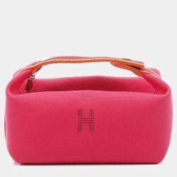 Hermès Bride A Brac Hibiscus Canvas  PM  Pouch Purse SHW