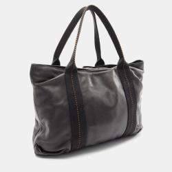 Pre Owned Hermes Caravan Horizontal MM Black Derma Leather Crossbody Bag