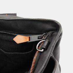 Pre Owned Hermes Caravan Horizontal MM Black Derma Leather Crossbody Bag