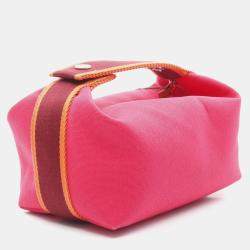 Hermes Bride-a-Brac GM Hibiscus Canvas Hand Bag
