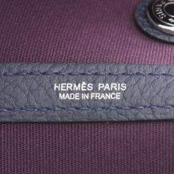 Pre Owned Hermes Garden Party TPM Cassis Negonda Leather Tote Bag