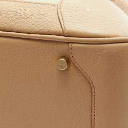 Hermes Omnibus GM Tabac Taurillon Clemence Wool Top Handle Bag