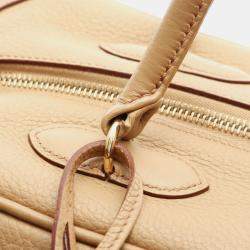 Hermes Omnibus GM Tabac Taurillon Clemence Wool Top Handle Bag