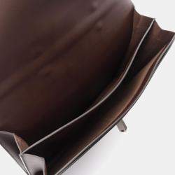 Hermes Sac a Depeches 38 Chocolat Leather Briefcase