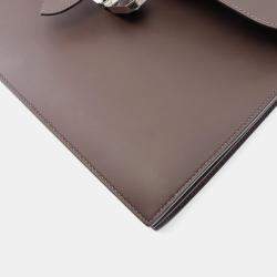 Hermes Sac a Depeches 38 Chocolat Leather Briefcase