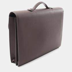 Hermes Sac a Depeches 38 Chocolat Leather Briefcase