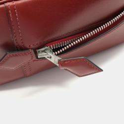 Hermes Plume 28 Rouge H Box Calf Leather Top Handle Bag