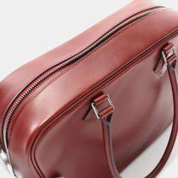Hermes Plume 28 Rouge H Box Calf Leather Top Handle Bag