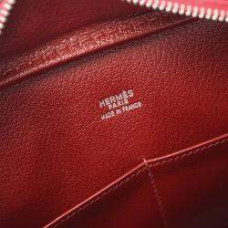 Hermes Plume 28 Rouge H Box Calf Leather Top Handle Bag
