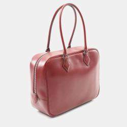 Hermes Plume 28 Rouge H Box Calf Leather Top Handle Bag